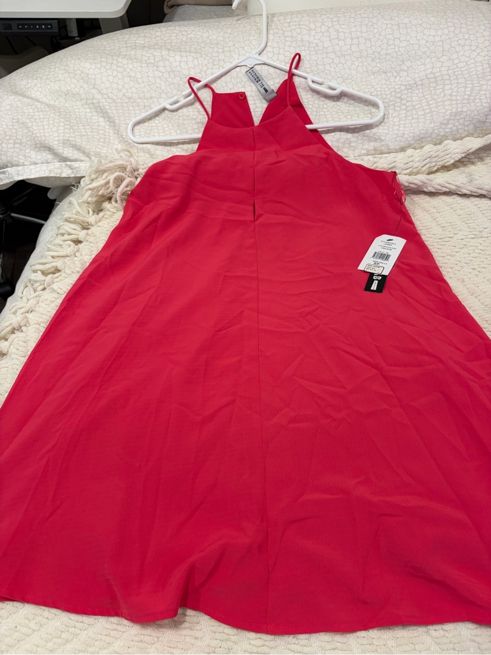 Design Lab Lord & Taylor Red Midi Dress with Spaghetti Straps